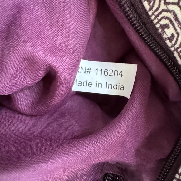 XL Tote Bag Geometric Print Canvas Shopper‎ Travel Beach Bag Purple White 12x15 - Picture 2 of 9